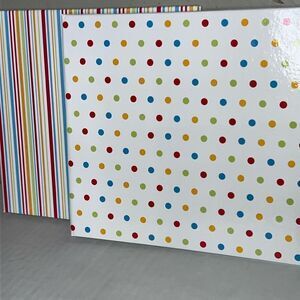 Stripes and Dots set of 2 Scrapbook Album 10 Pages 7”x7” NEW